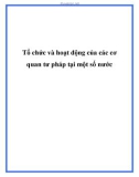 Tổ chức và hoạt động của các cơ quan tư pháp tại một số nước