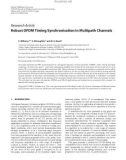 Báo cáo hóa học: Research Article Robust OFDM Timing Synchronisation in Multipath Channels