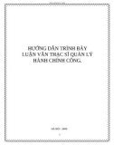 Hướng dẫn trình bày luận văn thạc sĩ quản lý hành chính công