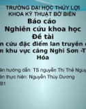 Bài thuyết trình Nghiên cứu đặc điểm lan truyền chất ô nhiễm khu vực cảng Nghi Sơn - Thanh Hóa