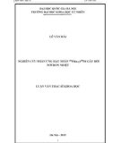 Luận văn Thạc sĩ Khoa học: Nghiên cứu phản ứng hạt nhân 108Pd(n,y)109Pd gây bởi nơtron nhiệt