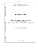 Luận văn Thạc sĩ Kỹ thuật: Đề xuất hệ thống thông tin quản lý nhà cung cấp tại Công ty cổ phần VTC Truyền thông trực tuyến