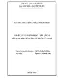 Tóm tắt Luận văn Thạc sĩ Khoa học: Nghiên cứu phương pháp trắc quang xác định asen bằng thuốc thử Safranine