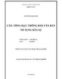 Tóm tắt luận văn Thạc sĩ Luật học: Cấp, tống đạt, thông báo văn bản tố tụng dân sự