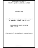 Tóm tắt Luận án Tiến sĩ Cơ khí động lực: Nghiên cứu cải thiện dạng khí động học vỏ xe khách lắp ráp tại Việt Nam