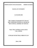 Summary of Doctoral thesis in Law: The current oversight function of the committee on judicial affairs of the national assembly of Vietnam