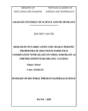 Summary of Doctoral thesis in Materials science: Research on fabrication and characteristic properties of zirconium oxide film combination with silane on steel substrate as pretreatment for organic coating