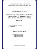 Summary of PhD thesis Development Economics: Knowledge spillover, sectoral innovation and firm total factor productivity - The case of manufacturing industries in Vietnam