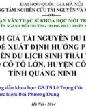 Bài thuyết trình Luận văn Thạc sĩ Khoa học môi trường: Đánh giá tài nguyên du lịch và đề xuất định hướng phát triển du lịch sinh thái tại đảo Cô Tô lớn, huyện Cô Tô, tỉnh Quảng Ninh