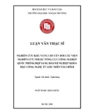 Luận văn Thạc sĩ Tài chính Ngân hàng: Nghiên cứu khả năng chuyển đổi các viện nghiên cứu thuộc Tổng cục Công nghiệp Quốc phòng/BQP sang Doanh nghiệp khoa học công nghệ từ góc nhìn tài chính