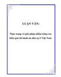 Luận văn về: Thực trạng và giải pháp nhằm nâng cao hiểu quả thi hành án dân sự ở Việt Nam