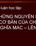 Bài thảo luận Những nguyên lý cơ bản của chủ nghĩa Mac-Lenin