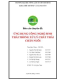 Báo cáo chuyên đề: ỨNG DỤNG CÔNG NGHỆ SINH THÁI TRONG XỬ LÝ CHẤT THẢI CHĂN NUÔI