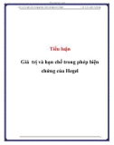 Tiểu luận: Giá trị và hạn chế trong phép biện chứng của Hegel