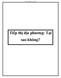 Tiếp thị địa phương: Tại sao không?