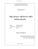 LUẬN VĂN: MỘT SỐ QUY TRÌNH SUY DIỄN TRONG HỆ MỜ