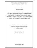 Luận văn Thạc sĩ Công tác xã hội: Xây dựng mô hình công tác xã hội hỗ trợ thanh niên lao động nhập cư cải thiện đời sống văn hóa tinh thần tại xã Hiếu Liêm, huyện Bắc Tân Uyên, tỉnh Bình Dương