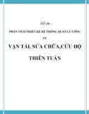 Đồ án tốt nghiệp - Phân tích thiết kế hệ thống - QUẢN LÝ CÔNG TY VẬN TẢI, SỬA CHỮA, CỨU HỘ THIÊN TUẤN