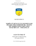 Luận văn Thạc sĩ Kỹ thuật môi trường: Nghiên cứu đề xuất các giải pháp xanh hóa Khu công nghiệp đô thị – Áp dụng thử nghiệm tại KCN đô thị Phúc Long, huyện Bến Lức, tỉnh Long An