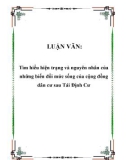 LUẬN VĂN: Tìm hiểu hiện trạng và nguyên nhân của những biến đổi mức sống của cộng đồng dân cư sau Tái Định Cư