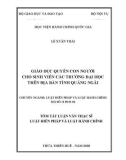 Tóm tắt Luận văn Thạc sĩ Luật Hiến Pháp và Luật Hành Chính: Giáo dục quyền con người cho sinh viên các trường đại học trên địa bàn tỉnh Quảng Ngãi