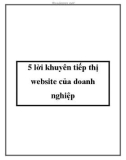 5 lời khuyên tiếp thị website của doanh nghiệp