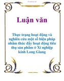 Luận văn: Thực trạng hoạt động và nghiên cứu một số biện pháp nhằm thúc đẩy hoạt động tiêu thụ sản phẩm ở Xí nghiệp kính Long Giang