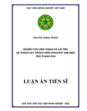 Luận án Tiến sĩ Khoa học cây trồng: Nghiên cứu hiện trạng và cải tiến hệ thống cây trồng trên vùng đất ven biển tỉnh Thanh Hóa