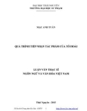 Luận văn Thạc sĩ Ngôn ngữ và Văn hóa Việt Nam: Quá trình tiếp nhận tác phẩm của Tô Hoài