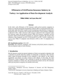 Efficiencies of life/pension insurance industry in Turkey: An application of data envelopment analysis