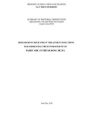 Summary of doctoral dissertation: Research on rice straw treatment solutions for improving the environment of paddy soil in the Mekong delta