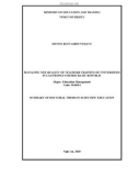 Summary of Doctoral Dissertation on Educational Science: Managing the quality of teachers training of Universities in Lao People's Democratic republic