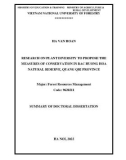 Summary of doctoral dissertation: Research on plant diversity to propose the measures of conservation in Bac Huong Hoa Natural Reserve, Quang Qri province