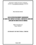 Summary of Doctoral thesis: Laws on protecting minority shareholders of joint stock company in Vietnam - A comparative study with Japan and the United States of America