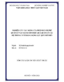 Tóm tắt Luận án Tiến sĩ Kỹ thuật: Nghiên cứu tác động của phân bổ chi phí quản lý vận hành đến hiệu quả quản lý các hệ thống tưới bằng động lực quy mô nhỏ