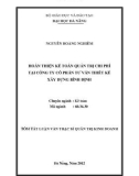 Tóm tắt luận văn thạc sĩ: Hoàn thiện kế toán quản trị chi phí tại công ty cổ phần tư vấn thiết kế xây dựng Bình Định