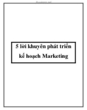 5 lời khuyên phát triển kế hoạch Marketing