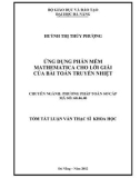 Tóm tắt luận văn Thạc sĩ Khoa học: Ứng dụng phần mềm Mathematica cho lời giải của bài toán truyền nhiệt