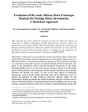 Evaluation of the main african stock exchanges markets for foreign direct investments. A statistical approach