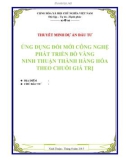 Lập dự án miễn phí Ứng dụng đổi mới công nghệ phát triển bò vàng Ninh Thuận thành hàng hóa theo chuỗi giá trị