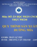 Thuyết trình đề tài: Quy trình sản xuất bột đường mía