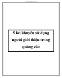 5 lời khuyên sử dụng người giới thiệu trong quảng cáo