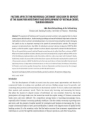 Factors affects the individual customer's decision to deposit at the bank for investment and development of Vietnam (BIDV), Tan Binh branch