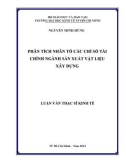 Luận văn Thạc sĩ Kinh tế: Phân tích nhân tố các chỉ số tài chính ngành sản xuất vật liệu xây dựng