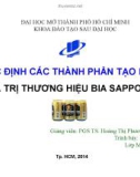 Bài thuyết trình: Xác định các thành phần tạo nên giá trị thương hiệu bia Sapporo