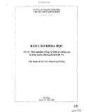 Báo cáo khoa học: Thử nghiệm trồng cỏ Vetiver chống sạt lở trên tuyến đường du lịch Bà Nà