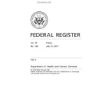 Federal Register: Department of Health and Human Services