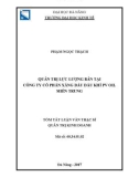 Tóm tắt luận văn Thạc sĩ Quản trị kinh doanh: Quản trị lực lượng bán tại Công ty Cổ phần Xăng dầu Dầu khí PVOIL Miền Trung