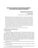 Financial management in multinational companies – Implications for Vietnamese enterprises