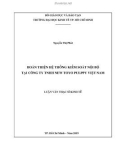 Luận văn Thạc sĩ Kinh tế: Hoàn thiện hệ thống kiểm soát nội bộ tại Công ty TNHH New Toyo Pulppy Việt Nam